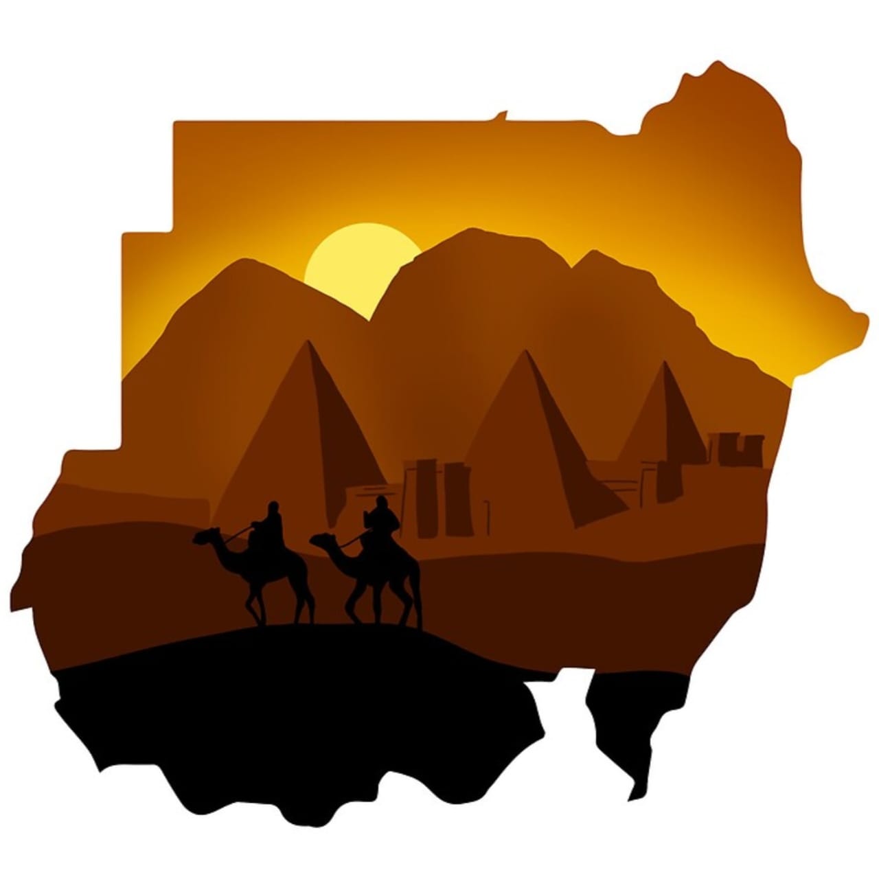 خريطة السودان مع مناطق المشاريع